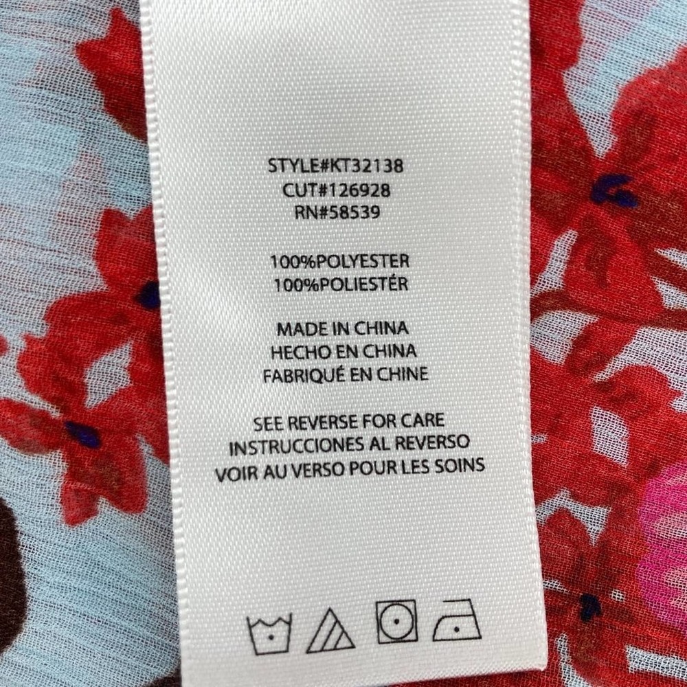 Kut from the Kloth Sheer Floral Long Sleeve V-Neck Button-Down Shirt - Picture 7 of 7